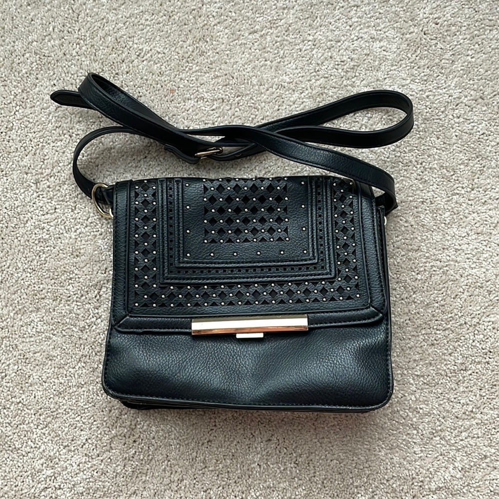 Aldo Crossbody Bag Black and Gold